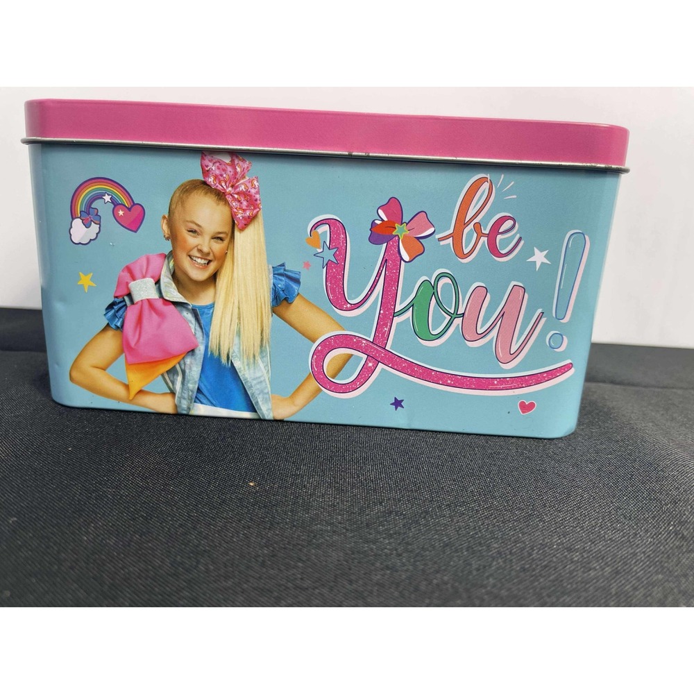 JoJo Siwa Tin Box Storage Container Pink Blue‎ Be You Shine Your Light - Picture 3 of 11